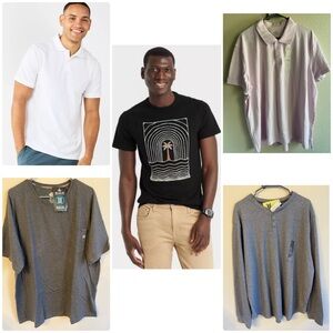 Men’s Shirt Lot of 5 – T-Shirts, Polo & Long Sleeve Casual Size XXL